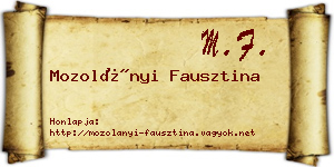 Mozolányi Fausztina névjegykártya